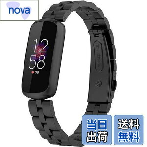 �y���������z�Ή�Fitbit Luxe/Luxe Special Edition �o���h �X�e�����X �t�B�b�g�r�b�g Luxe �o���h �ϋv�� �K�тɂ��� Fitbit Luxe Special Edition �����x���g ���߉\ �r�W�l�X�� �j���ʗp�i�u���b�N�j