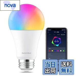 yWorks with AlexaFzSwitchBot LEDd X}[gCg Alexa X}[gz[-X}[gd E26 XCb`{bgF Lz 800lm 60W` dFEFΉ RGBCW}`J[ 1600F Ԑڏ