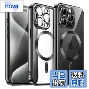 yzJETech iPhone 15 Pro 6.1C`p \tgNAP[X JYSی MagSafeCX[dΉ ϏՌ dCbLTPUJo[ (ubN)