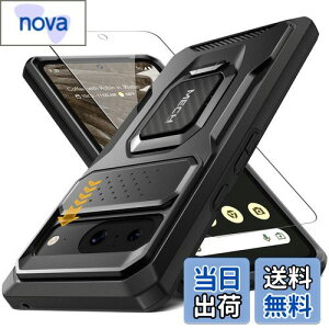 【送料無料】TONGATE Google pixel 8 ケース、リングブラケットとスライドカメラカバーを内蔵し、軍用級の耐震補強2層保護携帯ケース、グーグルピクセル8携帯ケース(2023)、ブラック