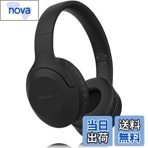 Picun ���C�����X�w�b�h�z��, �I�[�o�[�C���[�w�b�h�z�� �A�b�v�O���[�h�� Bluetooth V5.3 HiFi �X�e���I ���^ �d�ቹ �x���Ȃ��y�� �܂��݉\ 40mm HD �h���C�o�[���j�b�g 50H�Đ�/�ʘb �m�C�Y�L