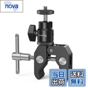 �y���������zSMALLRIG �X�[�p�[�N�����v ���b�h�N�����v 1/4�C���`�l�W�t���{�[���w�b�h�}�E���g ���R�_��t���I�o�T�~�N�����v�L�b�g �ω׏d��1.5kg�܂� ���߂�͈� 15-40mm ���j�^�[/LED���C�g