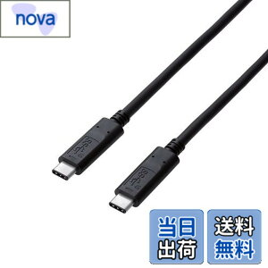 �y���������z�G���R�� USB-C�P�[�u�� C-C 0.5m USB3.1Gen2 �F�ؕi USB Power Delivery�Ή� 5A�o�� �u���b�N USB3-CC5P05NBK