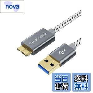 yzUSB to MicroB, CableCreation USB3.0 to MicroUSB P[u V[gґgUSB 3.0 - Micro USBR[h Otn[hhCuAHDJASamsung Note 3 / Galaxy S5 / N9000ȂǑΉ Xy[XO[ 0.3M