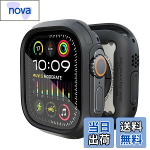 �y���������zElkson Apple Watch Ultra 2/1 �o���p�[�P�[�X & �X�N���[���v���e�N�^�[�L�b�g 49mm Quattro Max�V���[�Y ��� �~���^���[�O���[�h ��v �_�� �ϏՌ� �ی�J�o�[ �����K���X�t�� iWatch�p �u��