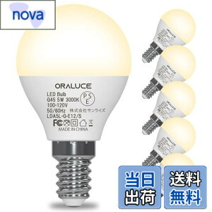 �y���������zORALUCE LED�d�� E12 ���� 40W���� �d���F 3000k 5W 450lm 220�x�L�z�� �����F ���^�d�� �����Ή� �����s�� PSE�F�� 6��