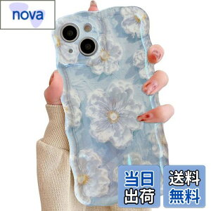 【送料無料】QLTYPRI iPhone 12ケースTPUカバー おしゃれ 韓国 可愛い 花柄 ウェーブ 薄型 軽量 耐衝撃 スマホケース ワイヤレス充電対応 ストラップホール付き アイフォン12 ケース 6.1インチ 対応