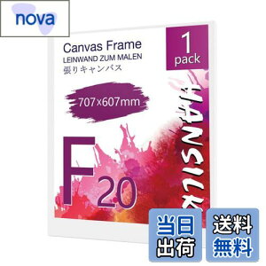 HANSILK キャンバス 張りキャンバス キャンバスボード F20 707mmx607mm 【1枚】油絵 画材 画布 油絵の具 ギャラリー用 油彩・アクリル兼用 化繊綿製 オイル漏れ防止 厚手 中目 子供 初心者 野外 学