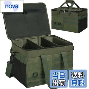 【送料無料】AKOZLIN キャンプ 収納ボックス ソフトコンテナ ツールボックス コンテナボックス 仕切り板付 アウトドア キャンプバッグ キャンプ道具収納 大容量 防水 折りたたみ可能 40×30×25c