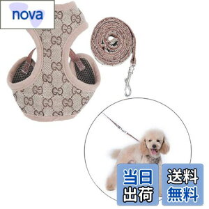 【送料無料】犬ハーネスメッシュ小中型犬ナイロンペ ット胴輪 通気可調節猫用首輪かわいい 犬用ハーネスナイロン、子犬用調整可能なソフトメッシュベストハーネスリードセット YANW (Color