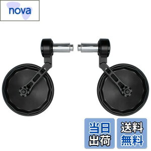 FENRIR ブラック オートバイ バイク バーエンドミラー バイク ミラー レトロ CNC 円形 アルミ にとって M6/M8 ネジ / ハンドルバー内径13-19MM レンズ耐衝撃設計 防眩 まぶしさを防ぐ 広角 曲面率 R12