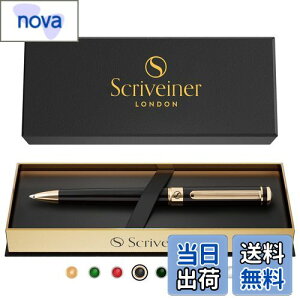 �y���������zScriveiner �{�[���y�� �ō��� 24���d�グ �V���~�b�g �����t�B�� �ō��̃{�[���y���M�t�g�Z�b�g �j�� �r�W�l�X�}�� ���� �I�t�B�X�ɍœK (�u���b�N) Black Lacquer Ballpoint Pen