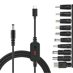 yzSensaBliss USB Type C PD P[u 1.2m ϊvOt 5.5x2.5mm LED\ \d 5V-9V-12V-15V-20V P[u }[d Type-C to DC A_v^[P[u dRlN^ [d 60w 3A 