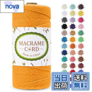 【送料無料】LEREATI マクラメロープ 2mm x 200m マクラメ糸 綿ロープ yarn コットン綿糸 ひもめん 紐 DIY 手編みロープ, 壁掛け, 鉢植え装飾, 編み物, 工芸品 (ゴールデン)