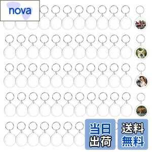 【送料無料】siawadeky 写真 キーホルダー アクリルキーホルダー 丸型 4.5cm 60個入 写真入れ キーホルダー オリジナル 作成キット アクリル フォトフレーム 写真 手作り アクセサリー 記念品 キ