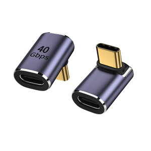 YFFSFDC USB C ϊ A_v^[ 2Zbg ㉺ 90° ~hxgy40Gbpsf[^]&100W/5A}[d& 8K@60HzfózL L^ ^Cvc type-c ϊA_v^ 90x IX X USB C RlN^[ Xf
