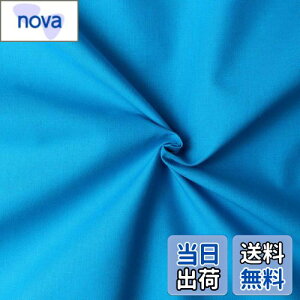 【送料無料】日本紐釦貿易(Nippon Chuko) エイティスクエア 無地 生地 綿100% シャーティング ターコイズ ブルー系 巾約108cm×50cm切売カット KD4630-247-50CM