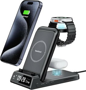 yz3in1 CX[dAiphone [dX^hAu ܂肽ݎXe[VAiPhone 17/16/15/14/13/12V[YΉAApple WatchS@Ή iA_v^[ʔ)ASwanScout 703A