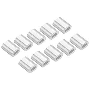 【送料無料】M METERXITY 100 個 アルミニウム 圧着ループ スリーブ 楕円形 0.5mm ワイヤー ロープ ファスナー 庭のフェンスに適用 4x3 mm