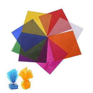 【送料無料】Joebo セロファン 透明紙 カラフル セロハン 8色 120枚セット セロファンシート 子供達の工作 ステンドグラス アルバム作り DIY 装 ラッピング ディスプレイに(15.5cmX15.5cm)