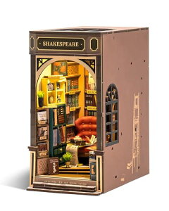 【送料無料】ROBOTIME ブックヌック キット DIY 立体パズル クラフト 木製手作りキット ミニチュア ドールハウス キット ブックスタンド 組み立て本棚装飾 LEDスイッチングライト ミニチュアハ