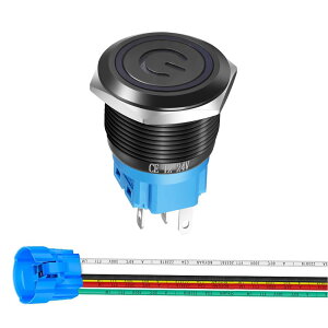 �y���������zKILIGEN 22mm 12-220V 3A���b�`���O����~�����{�^���X�C�b�`�X�e�����X�|���^��1NO 1NC�ǉ��ڑ��v���O