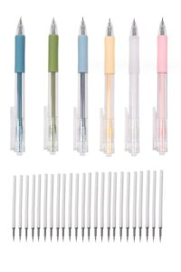 【送料無料】YFFSFDC 細工用カッター デザインナイフ アートナイフ 切り絵用ペンカッタ ペン型 6色セット 切り絵彫刻刀 デザインカッター タングステン鋼刃24本付き DIY手作り 細工用 手帳用