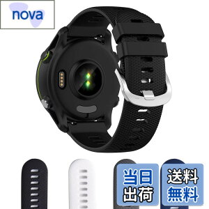 �y���������zAoouik GARMIN�p �K�[�~�� Forerunner 255 �x���g �o���h 22mm �V���R����4�F (�u���b�N) �F�F�u���b�N