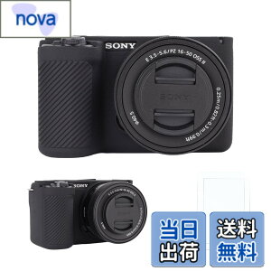 �y���������zRieibi �V���R���ی�P�[�X Sony Alpha ZV-E10 II �J�����P�[�X �X�N���[���v���e�N�^�[2�t�� �y�� ZV-E10II�P�[�X �O���b�v���o���� Sony ZV-E10 II�J�����P�[�X�p �F�F�u���b�N�A�T�C�Y�F