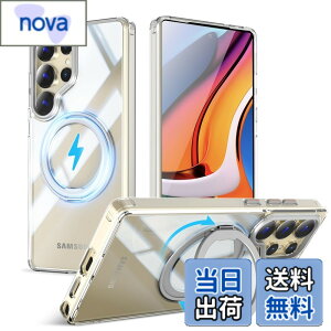 �y���������zMagSafe�Ή��P�[�X 360°���R��]�X�^���h �ϏՌ��� �����O�t�� ���G��ǂ� �S�ʕی� �h�o �F�F�N���A�A�T�C�Y�FGalaxy S25 Ultra �p