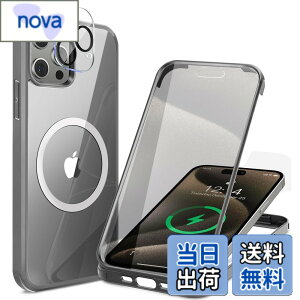 �y���������z�y���ʋ����K���X�E���ٓI�ȑϏՌ����zHAUTRKBG iPhone 15 Pro Max �p �P�[�X �N���A �S�ʕی� [MagSafe�Ή�] [�J�����t�C������]�M�����Ȃ� �\�t�gTPU�o���p�[ �}�O�Z�[�t ���C�����X
