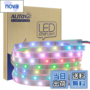 �y���������zALITOVE LED�e�[�v���C�g �C���~�l�[�V���� LED���C�g WS2812B �A�h���X�\ 5050 RGB SMD 5 m 150�s�N�Z�����F �h��IP67�z���C�gPCB DC5V
