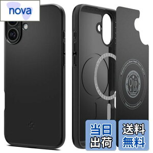 【送料無料】Spigen 【創業18年の技術力】iPhone 16 ケース MagSafe対応 耐衝撃 薄型 軽量 マット 米軍MIL規格 シン・フィット・マグフィット ACS08186 (ブラック)