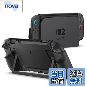 【送料無料】Spigen Switch2対応ケース グリップ感 ドック対応 保護カバー スイッチ2ケース デュアル・グリップ ACS09310(ブラック)