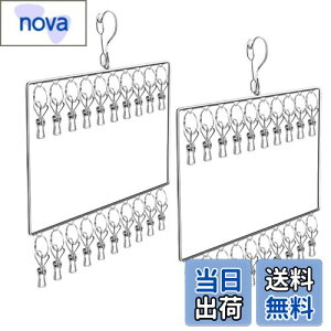 【送料無料】ideamall ピンチハンガー ステンレス 洗濯 靴下干しハンガー 縦型 省スペース クリップ 2個セット (2段)