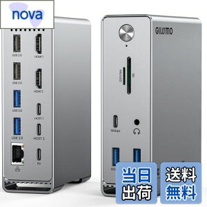 GIISSMO Macbook Pro/Airp 14-IN-2 hbLOXe[V Type c Dock 3ʃ[h gvfBXvCΉ MST@\ 4K60Hz HDMI|[g 100Wo 10Gbps USB-A|[g USB-C|[g USB3.2 Gen2Ή 1Gbps C[Tl