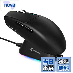 �y���������zMAMBASNAKE x ATTACK SHARK G3PRO �Q�[�~���O�}�E�X ���� ���C�[�d�h�b�N�� RGB �[�d�X�^���h ���C�����X bluetooth �L���Q�[�~���O�}�E�X 3���[�h ���E�Ώ� 59g ��ɐe���� PAW3311 BK52820 25000D