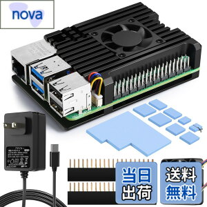 �y���������zSmraza Raspberry Pi 5 �A���~�P�[�X �����P�[�X+�q�[�g�V���N+��p�t�@�� �p�b�V�u��p 5v5a PD 27W USB-C (Type C�j�d���t�� (���Y�p�C5�{�̊܂݂܂���j