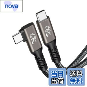 �y���������zThunderbolt 4 �P�[�u�� L�� 1m Popolier USB4�Ή� Popolier [240W�o�� / 40Gbps�����f�[�^�]�� / 8K�E4K / U SB 3.2/3.1/3.0/2.0 ] �T���_�[�{���g 4�P�[�u�� USB4��Thunderbolt 3��US B-C�Ɖ��ʌ݊� �X�}�[�g�t