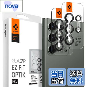 �y���������zSpigen EZ Fit Optik Pro �J�����t�B���� Galaxy S23 Ultra �p �\��t���L�b�g�t�� �M�����N�V�[ S23 Ultra �Ή� �����Y�ی�t�B���� �u���b�N 2�Z�b�g