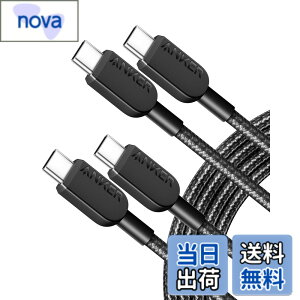 �y���������z�y2�{�Z�b�g�zAnker 310 ���ϋv�i�C���� USB-C & USB-C�P�[�u�� 60W USB PD�Ή� iPhone 16 / 15 / MacBook Pro iPad Pro iPad Air 5 Galaxy S25 Pixel LG ���Ή� (1.8m �u���b�N)