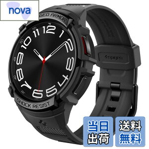 �y���������zSpigen Galaxy Watch 6 Classic 43mm �o���h �̑g������ �\ ��̌^ �P�[�X �J�o�[ �ϏՌ� �X�|�[�c�o���h ���� �Ռ� �z�� �ϋv�� ���h�~ ���M�b�h�E�A�[�}�[�E�v�� ACS06492 (�u���b�N)