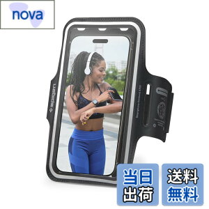 �y���������zSpigen �����j���O �A�[���o���h �X�}�z �ő�6.9�C���`�Ή� ���y�� �h�� iPhone 15 14 13 12 11 Pro Max, Samsung S24 S23 Ultra �Ή� �A�[���o���h AMP07187 (�u���b�N)