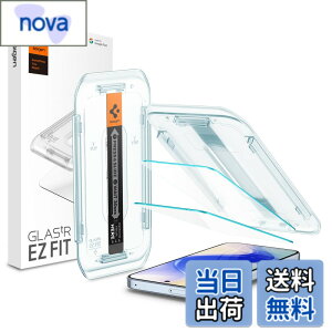 �y���������zSpigen Pixel 10 Pro XL/Pixel 9 Pro XL �����K���X�t�B���� 2���� 9H+�d�x �\��t���L�b�g�t�� �w��F�ؑΉ� ��U�h�~ �w��h�~ �������H �ی�t�B���� EZ Fit AGL08445 (�N���X�^���E�N���A)