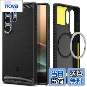�y���������zSpigen Galaxy S25 Ultra �P�[�X Magfit�Ή� �ϏՌ� TPU �\�t�g �}�b�g �ČRMIL�K�i ���M�b�h�E�A�[�}�[�E�}�O�t�B�b�g ACS08951 (�}�b�g�E�u���b�N)