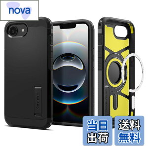 �y���������zSpigen �y�n��19�N�̋Z�p�́z iPhone 17e / 16e �P�[�X MagSafe �}�O�l�b�g���� �X�^���h ��� �}�b�g �ϏՌ� �ČRMIL�K�i �^�t�E�A�[�}�[�iAI�j�E�}�O�t�B�b�g ACS09137 (�u���b�N)
