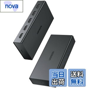 �y���������zUGREEN HDMI ���z�� 1����4�o�� 4K@60Hz HDMI �X�v���b�^�[ �����ؑ� 4��ʓ����o�� HDMI1.4 PC HDTV DVD Xbox PS5/PS4/PS3/Switch�Ή�