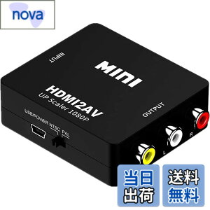 �y���������zSZJUNXIAO HDMI to AV �R���o�[�^�[ RCA�ϊ��A�_�v�^ 1080P�Ή� PAL/NTSC�؂�ւ� HDMI���͂��R���|�W�b�g�o�͂֕ϊ� USB���d�P�[�u���t�� �F�F�u���b�N�A�T�C�Y�FMedium