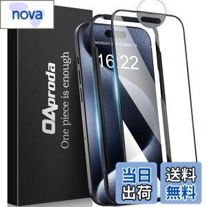 �y���������zOAproda iPhone�p �K���X�t�B����, 9H�d�x �F�F�N���A�i1���j�A�T�C�Y�FiPhone15Pro�p
