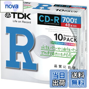 �y���������zTDK �f�[�^�p CD-R 700MB 48X �z���C�g�v�����^�u�� 10���p�b�N CD-R80PWX10A